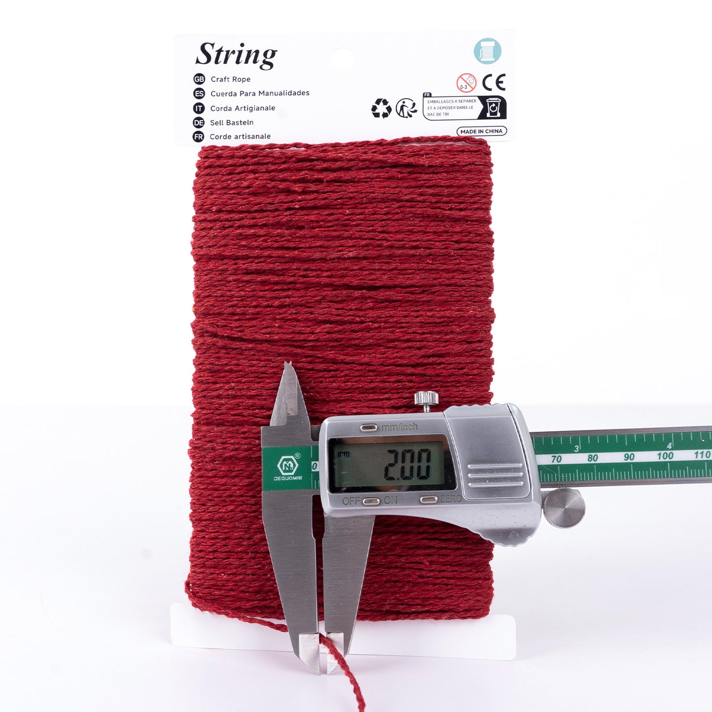 G2PLUS Red Cotton String - 2mm 164Ft Crafts String Cotton Twine for Gift Wrapping, DIY Crafts, Small Business Packaging, Christmas Holiday Decorations