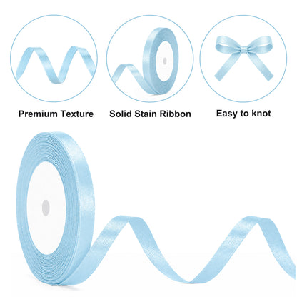 G2PLUS Baby Blue Satin Ribbons 10mm: 44m Gift Wrapping Ribbon for Crafting, Christmas, Wedding Party Decoration