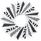 G2PLUS 36PCS Black and White Fabric Bunting, Two Layer 10M Lovely Triangle Banner Garlands, 17X19CM Double Side Large Cotton Pennants for Birthday Parties Ceremonies Bedrooms Halloween Decoration