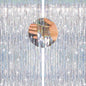 G2PLUS Silver Glitter Tinsel Foil Curtains, 2PCS Metallic Tinsel Foil Fringe Streamers, 1m×2.5m Foil Party Backdrop Foil Curtain for Birthday Wedding Anniversary Disco Prom Decoration