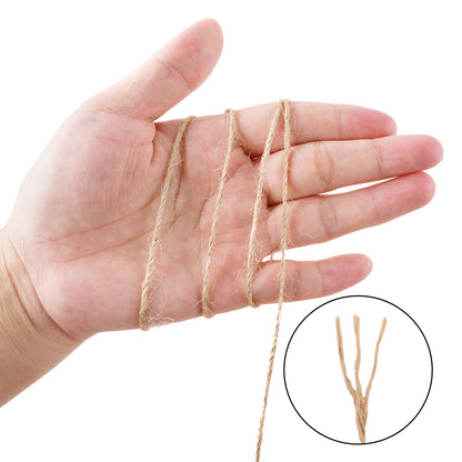 G2PLUS 328FT Jute Twine 2mm 3 Ply Natural Craft Twine String for Gift Wrapping, DIY Crafts, Gardening & Home Use