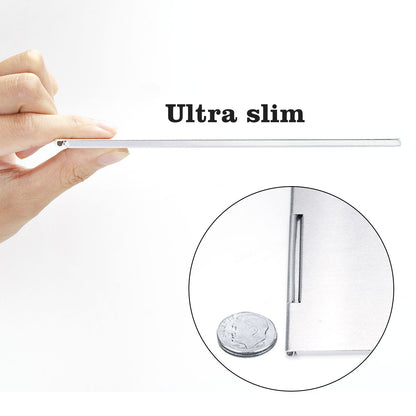 G2PLUS Portable Folding Vanity Mirror, Ultra-Slim Aluminum Shell Travel Mirror, 4x3.9 Inch Small Mirror for Travel, Bathroom, Makeup, Beauty, Grooming