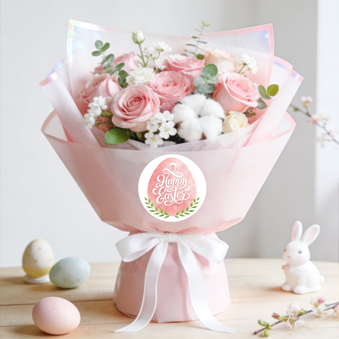 G2PLUS Happy Easter Stickers - 60Pcs Easter Eggs Labels for Baskets 2 Inch Round Watercolors Gift Sticker for Goddies Bags, Cards, Envelope Seals, Party Supplies - G2Plus