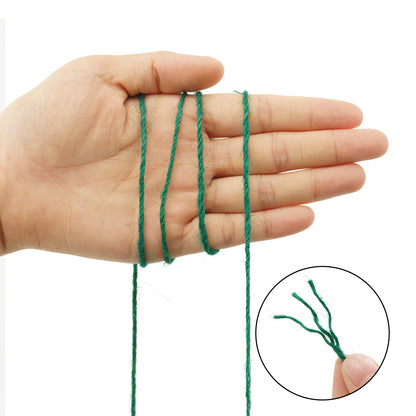 G2PLUS Green Jute Twine 2mm 3 Ply, 164Ft Craft Twine String for Gift Wrapping, DIY Crafts, Gardening and Christmas Decorations