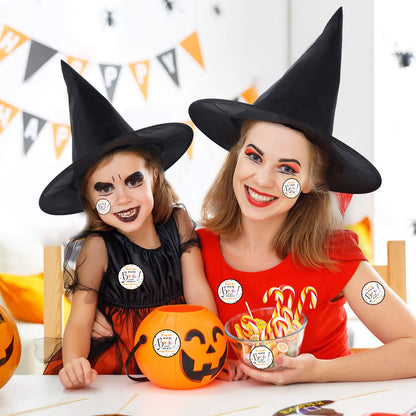G2PLUS Halloween Stickers, 60PCS Halloween Thank You Stickers, 2'' Round Happy Halloween Stickers, Halloween Thank You for All You Stickers, Boo Gift Stickers for Candy Bags, Halloween Party Favors
