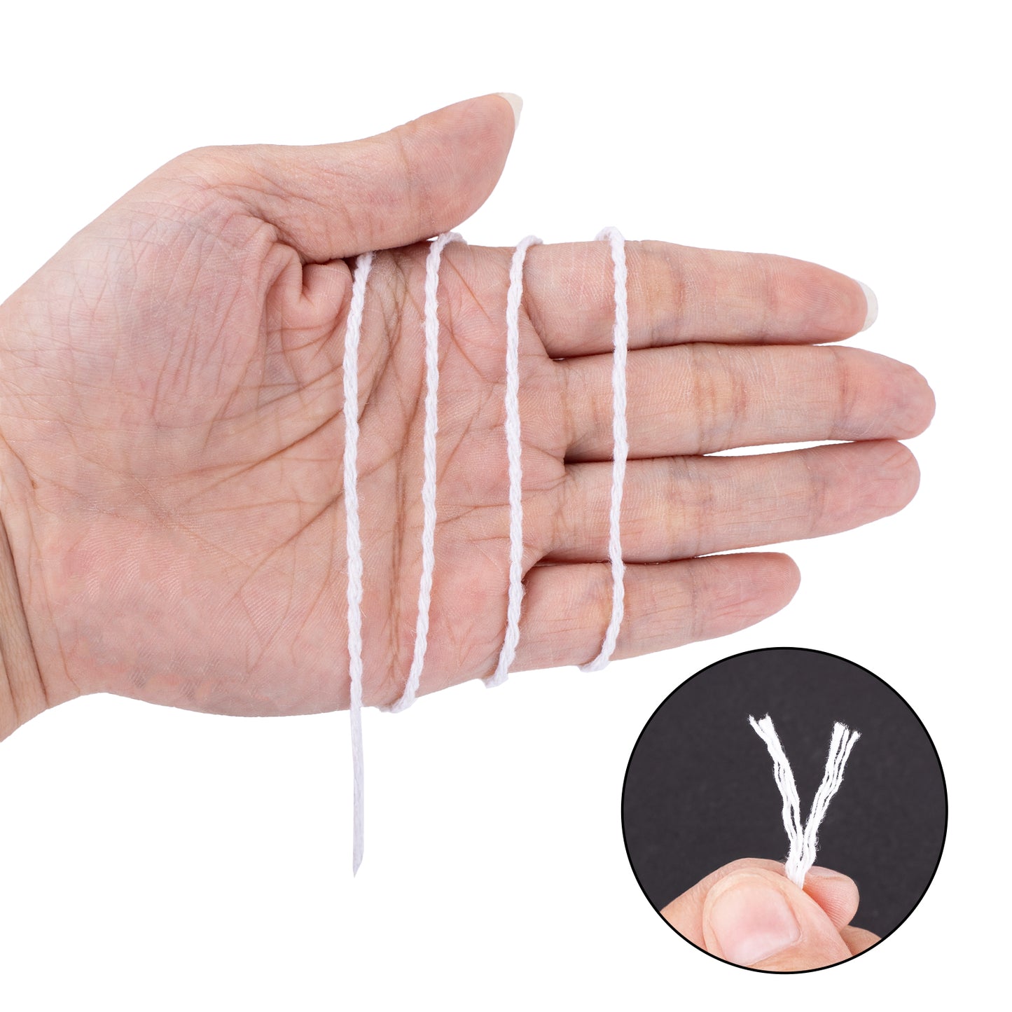 G2PLUS 2mm 164Ft White Cotton Twine - 2 Ply Craft String Cotton Rope for Gift Wrapping, DIY Crafts, Decorations & Small Business Packaging