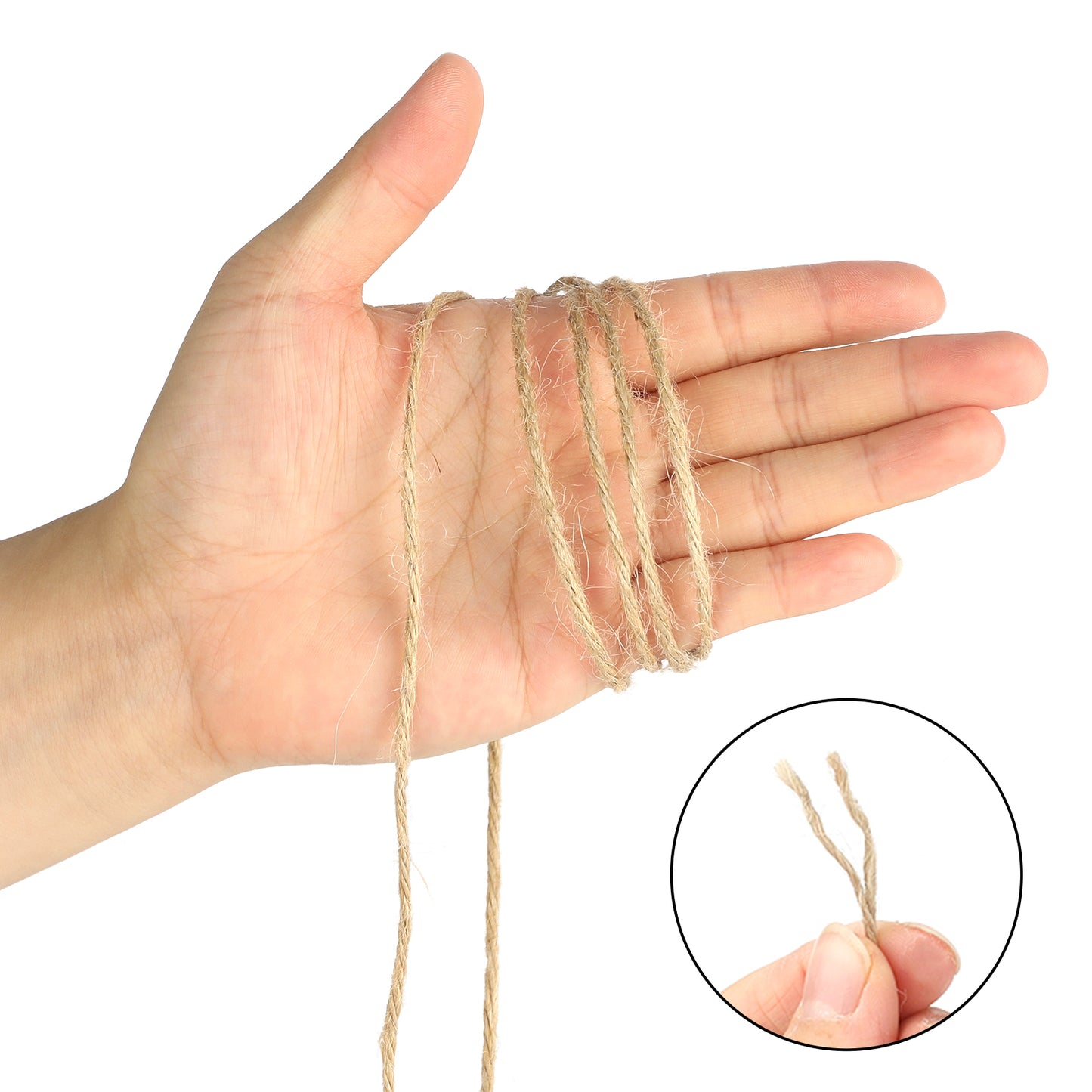 G2PLUS 2mm 2 Ply Natural Jute Twine String, 164Ft Craft Jute Rope Twine for Gift Wrapping, DIY Crafts, Gardening, Handmade Arts Decoration
