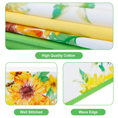 G2PLUS 39Ft Triangle Bunting Banner, Yellow & Green Sunflower Garland Pennant Banner, Reusable Cotton Triangle Flags Party Decoration for Garden Party, Fall Decor & Outdoor Celebrations