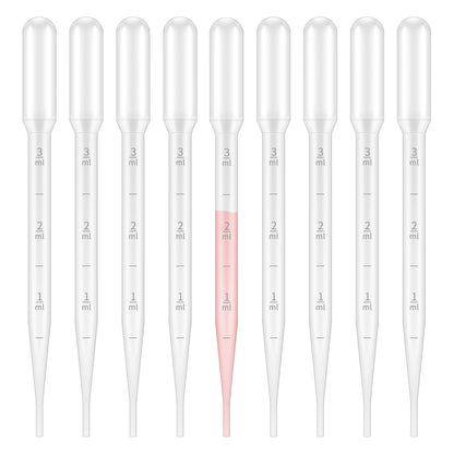 G2PLUS 3ML Plastic Dropper, 25Pcs Pipettes Dropper, Clear Graduated Dropper, Disposable Transfer Pipettes for Essential Oils, Kids Activities, DIY Art and Make up Tool