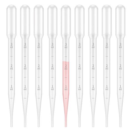 G2PLUS 3ML Plastic Dropper, 25Pcs Pipettes Dropper, Clear Graduated Dropper, Disposable Transfer Pipettes for Essential Oils, Kids Activities, DIY Art and Make up Tool
