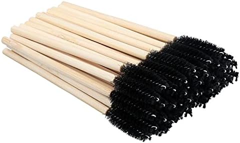 G2PLUS 50PCS Bamboo Lash Mascara Wands - Black Disposable Eyelash Brushes Spoolies- Eyelash Mascara Applicator Brush Makeup Tools for Eye Lash Extensions