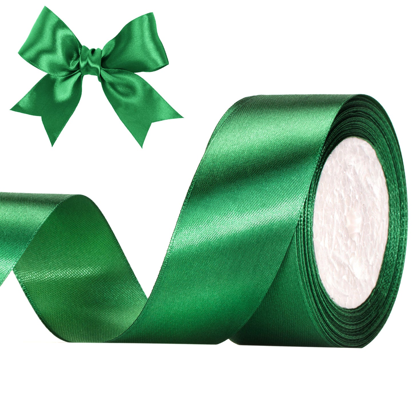G2PLUS Dark Green Stain Ribbons, 40mm Sage Green Ribbons for Gift Wrapping, 22M Gift Wrap Ribbon, Decorative Gift Wrapping Ribbon for St Patrick's Day, Crafting, Wedding Party Decoration