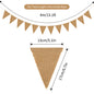 G2PLUS 20M Hessian Burlap Bunting - 60PCS Rustic Linen Bunting Flags - Outdoor Linen Burlap Banner - Natural Hessian Garlands for Garden Wedding Party Decoration