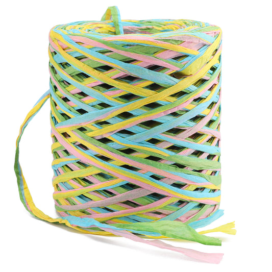 G2PLUS 120M Colored Raffia Paper Ribbon, 4ply Raffia Paper Packaging Ribbons for Crafting String Twine for Gift Box Wrapping