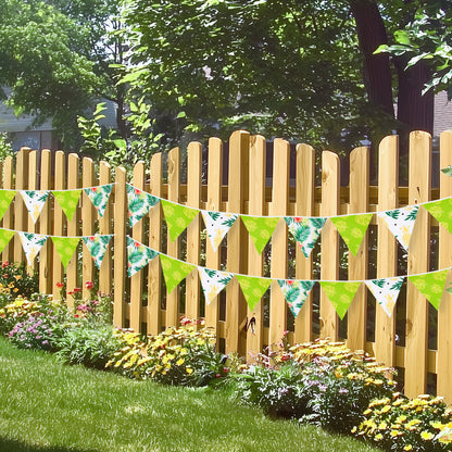 G2PLUS Tropical Fabric Bunting Banner, 39FT Extra Long Reusable Cotton Triangle Flags with Green Leaves & Pineapple, Pre-Sewn Garland Pennant Banner for Summer Luau, Hawaiian & Outdoor Party Decor