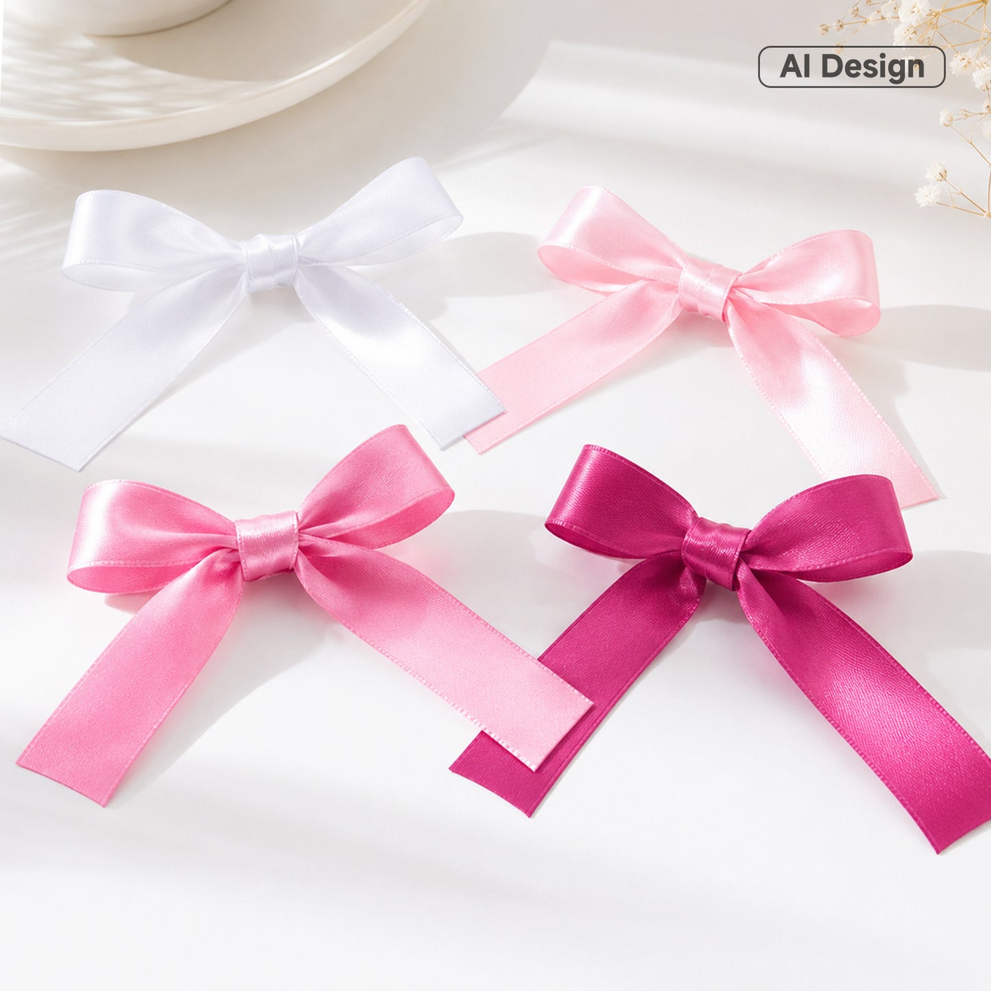 G2PLUS Pink Satin Ribbon for Gift Wrapping, 4 Rolls, 20mm x 22m 88m Total Gift Wrapping Ribbon, Ribbon for Birthday Parties, Baby Showers, DIY Crafts, Bows, Bouquet Wrapping
