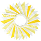 G2PLUS 36PCS Yellow and White Fabric Bunting, Two Layer 10M Lovely Triangle Banner Garlands, 17X19CM Double Side Large Cotton Pennants for Easter Birthday Parties Ceremonies Bedrooms