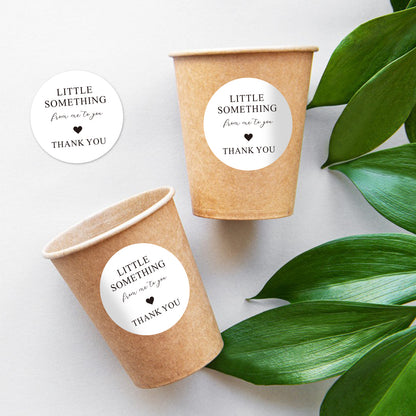 G2PLUS Thank You Gift Stickers, 60PCS Little Something from Me to You Thank You Stickers, 2in Round Thank You Envelope Seal Stickers, Elegant Gratitude Label Sticker for Gift Wrapping, Party Favors