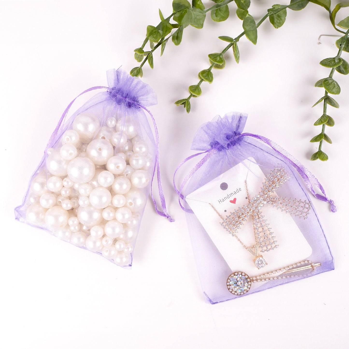 G2PLUS Litght Purple Organza Bags 4x6 In - 100PCS Drawstring Organza Bags, Sheer Mesh Jewelry Pouches, Candy Gift Wrap Pouch for Christmas, Baby Shower, Birthday, Wedding Party Favors