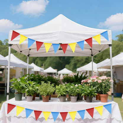 G2PLUS Pre-Strung Burlap Pennant Banners, 39Ft Red Yellow Blue Triangle Flag Bunting, 36Pcs Pennant Banner Flags Garland for Birthday, Carnival, School Events, Baby Shower, Wedding and Party Decor
