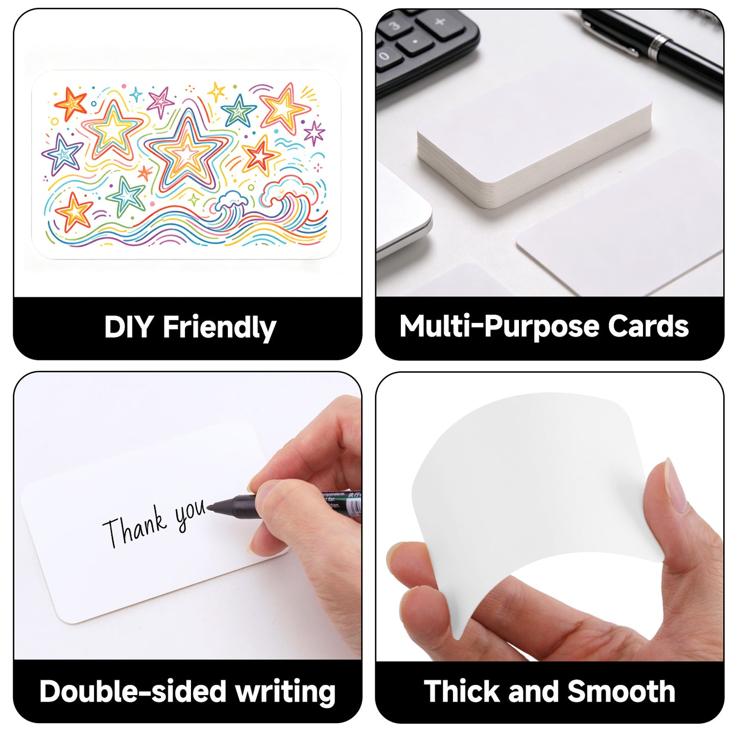 G2PLUS White Blank Business Cards 120PCS: 2.4 x 4 in Small Note Card Double-Sides Cardstock Paper for Writing, Greeting Cards, Thank You Cards for Small Business and DIY Use