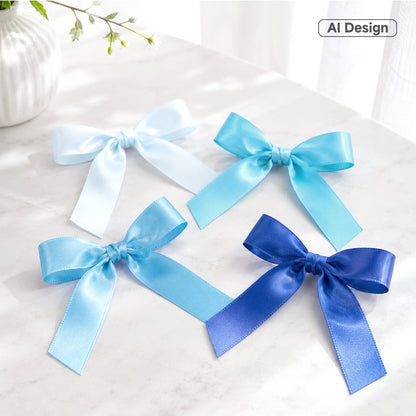 G2PLUS Pastel Blue Satin Ribbon for Gift Wrapping, 4 Rolls, 20mm x 22m 88m Total Gift Wrapping Ribbon, Ribbon for Birthday Parties, Baby Showers, DIY Crafts, Bows, Bouquet Wrapping