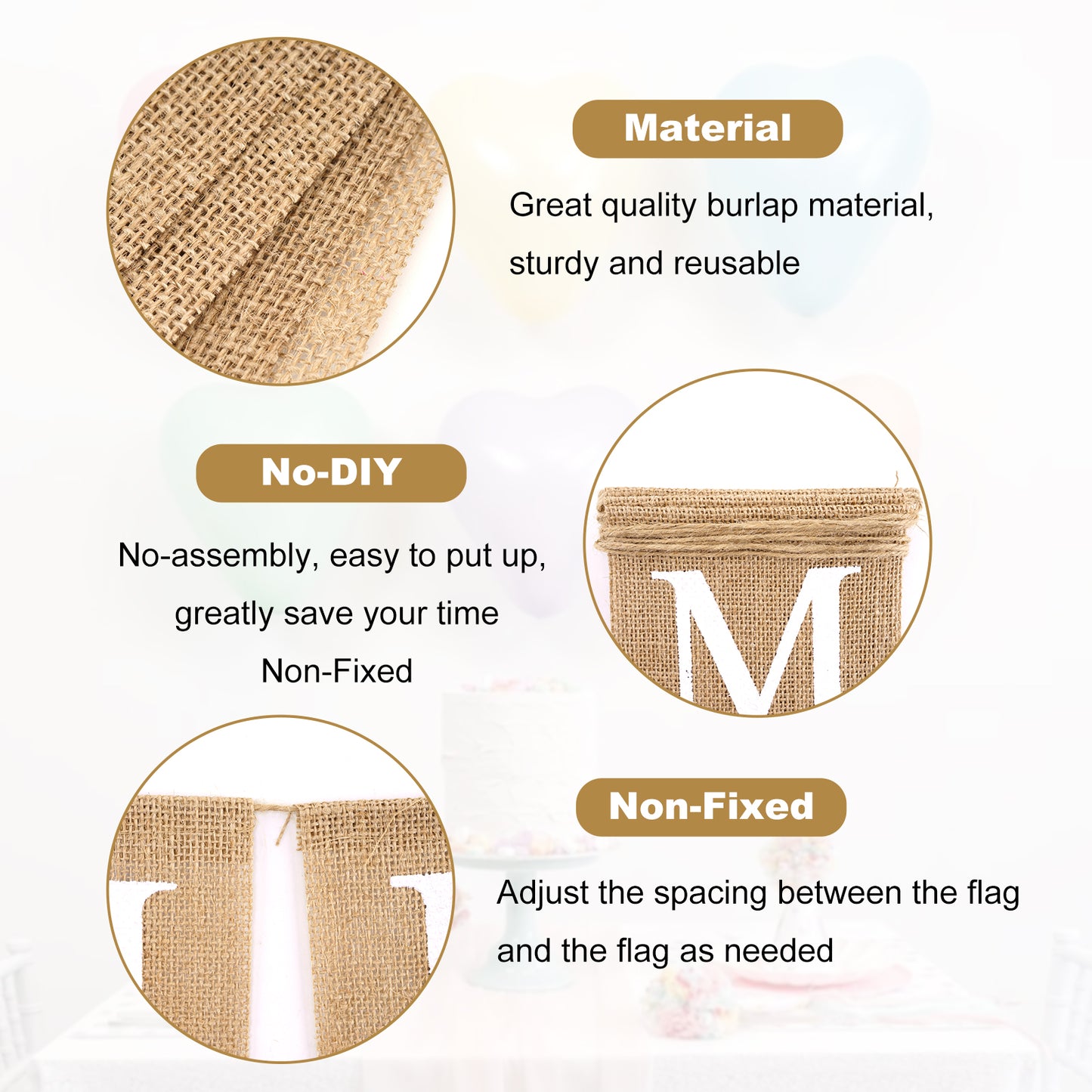 G2PLUS Happy Mother's Day Banner, Pre-strung Mothers Day Decorations Burlap Banner Garland with Carnation, Rustic Mothers Day Party Bunting Decor for Home Wall Photo Backdrop Indoor Outdoor
