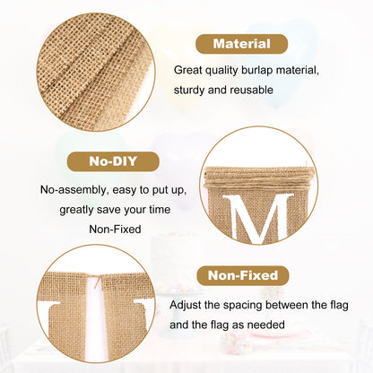 G2PLUS Happy Mother's Day Banner, Pre-strung Mothers Day Decorations Burlap Banner Garland with Carnation, Rustic Mothers Day Party Bunting Decor for Home Wall Photo Backdrop Indoor Outdoor