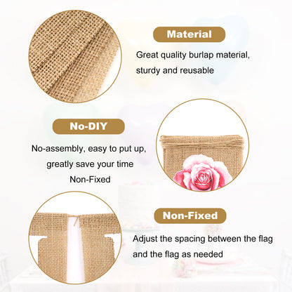 G2PLUS Happy Mother's Day Banner, Pre-strung Mothers Day Decorations Burlap Banner Garland with Pink Rose, Rustic Mothers Day Party Bunting Decor for Home Wall Photo Backdrop Indoor Outdoor