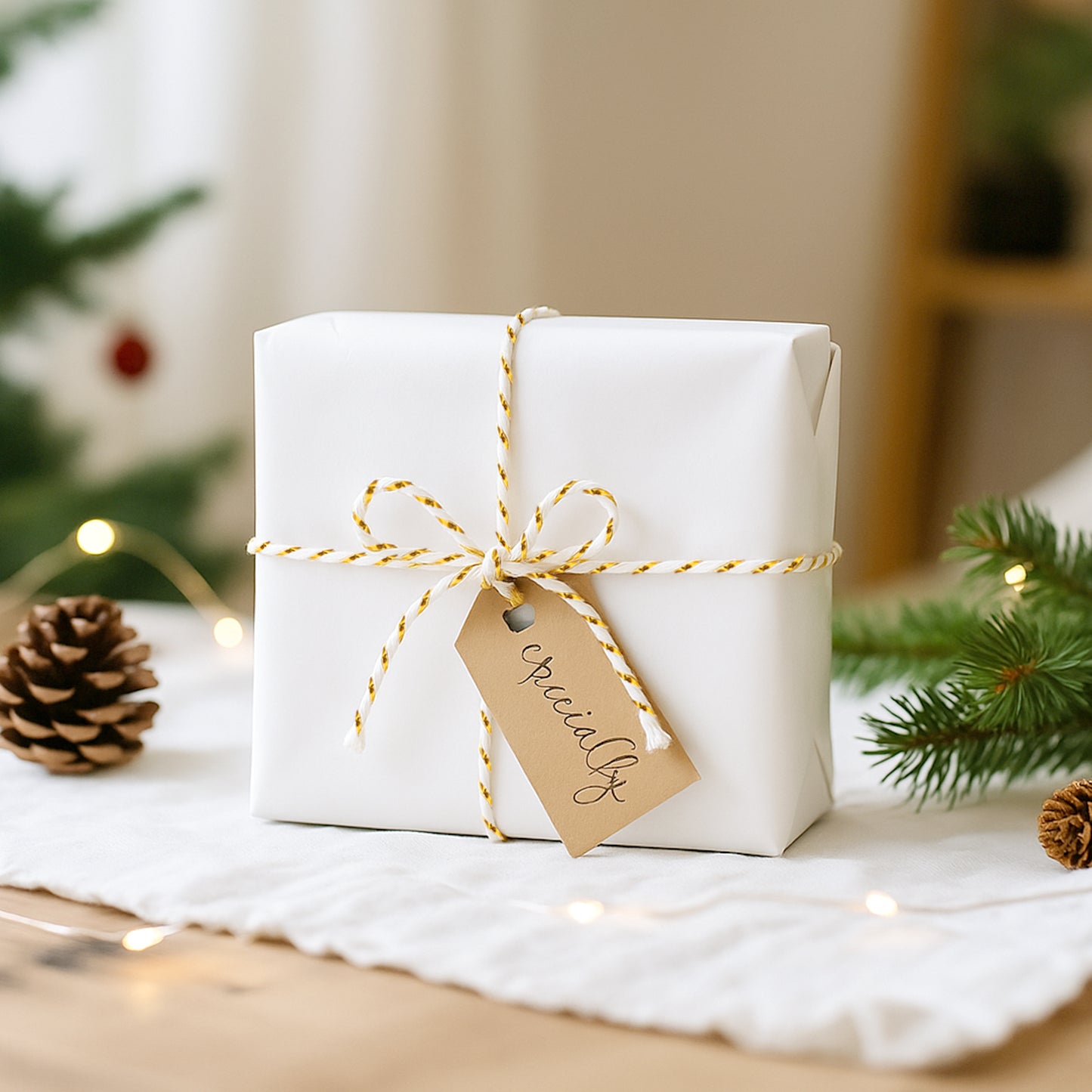 G2PLUS Gold and White Twine String - 2mm 164ft Metallic Bakers Packing Twine for Gift Wrapping, DIY Crafts, Holiday Decorations, Party Favors