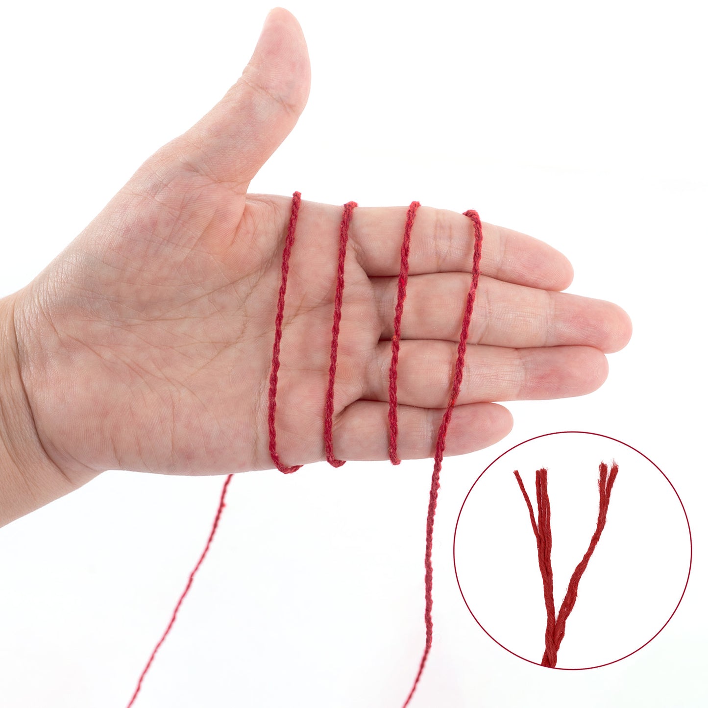 G2PLUS Red Cotton String - 2mm 164Ft Crafts String Cotton Twine for Gift Wrapping, DIY Crafts, Small Business Packaging, Christmas Holiday Decorations