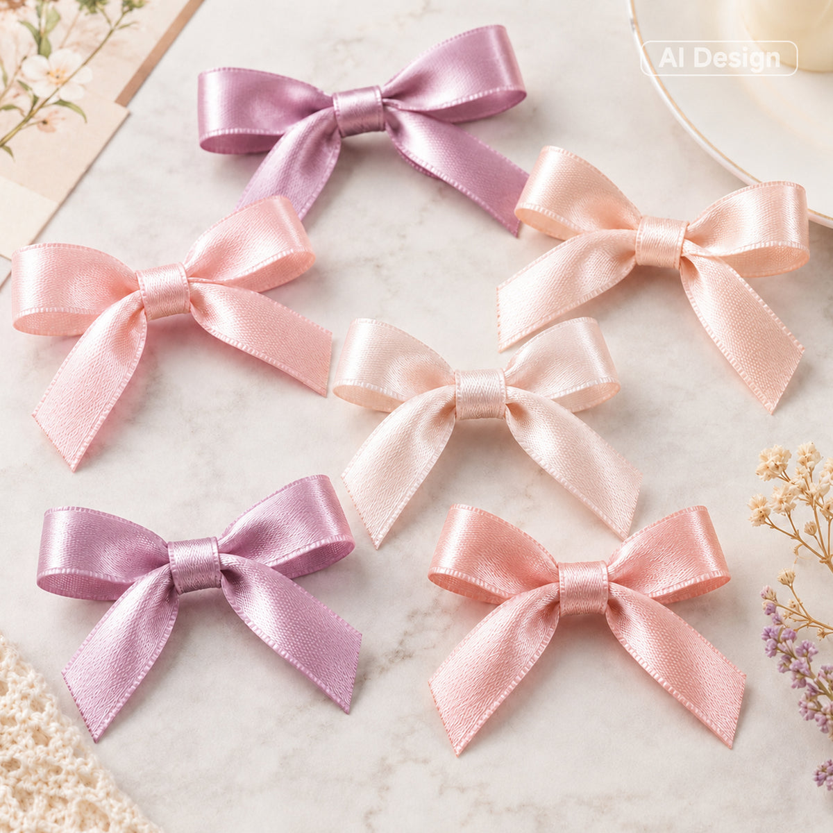 G2PLUS Dusty Pink Satin Ribbon for Gift Wrapping, 4 Rolls, 20mm x 22m 88m Total Gift Wrapping Ribbon, Ribbon for Weddings, Baby Showers, DIY Crafts, Bows, Bouquet Wrapping
