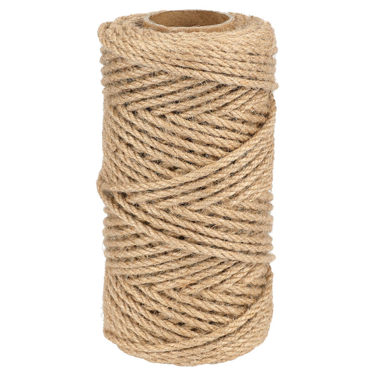 G2PLUS 4MM Thick Jute Rope, 50M Strong Hemp Garden Rope, 3-Ply Jute Twine String for DIY Crafts Arts and Gardening Application
