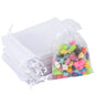 G2PLUS White Organza Gift Pouches, 10x12CM Small Organza Favor Bags, 100 PCS Wedding Jewelry Bags, Clear Mesh Pouches Perfect for Wedding, Christmas, Birthday, Anniversary