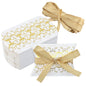 G2PLUS 50PCS Wedding Favour Candy Boxes - Small Pillow Gift Box with Ribbon - Gold Pillow Candy Boxes for Wedding Party Birthday Decoration