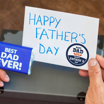 G2PLUS Happy Father's Day Stickers, 60PCS Father's Day Gift Stickers, 2 Inches Round Fathers Day Stickers, Best Dad Ever Sticker Labels for Envelope Seals, Gift Wrap, Father's Day Party Favors
