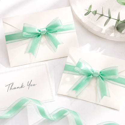 G2PLUS 25mm Mint Organza Ribbon: 50Yards Sheer Tulle Wrapping Ribbon