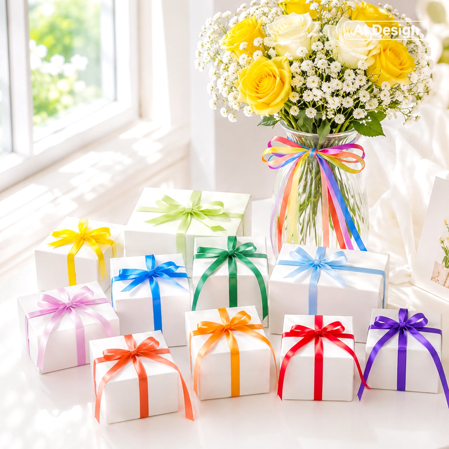 G2PLUS Rainbow Satin Ribbon for Gift Wrapping, 12 Rolls, 10mm x 9m 108m Total Gift Wrapping Ribbon, Ribbon for Birthday Parties, Rainbow-Themed Decor, DIY Crafts