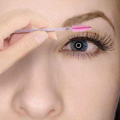 G2PLUS 50 PCS Disposable Eyelash Brushes Spoolies: Pink Crystal