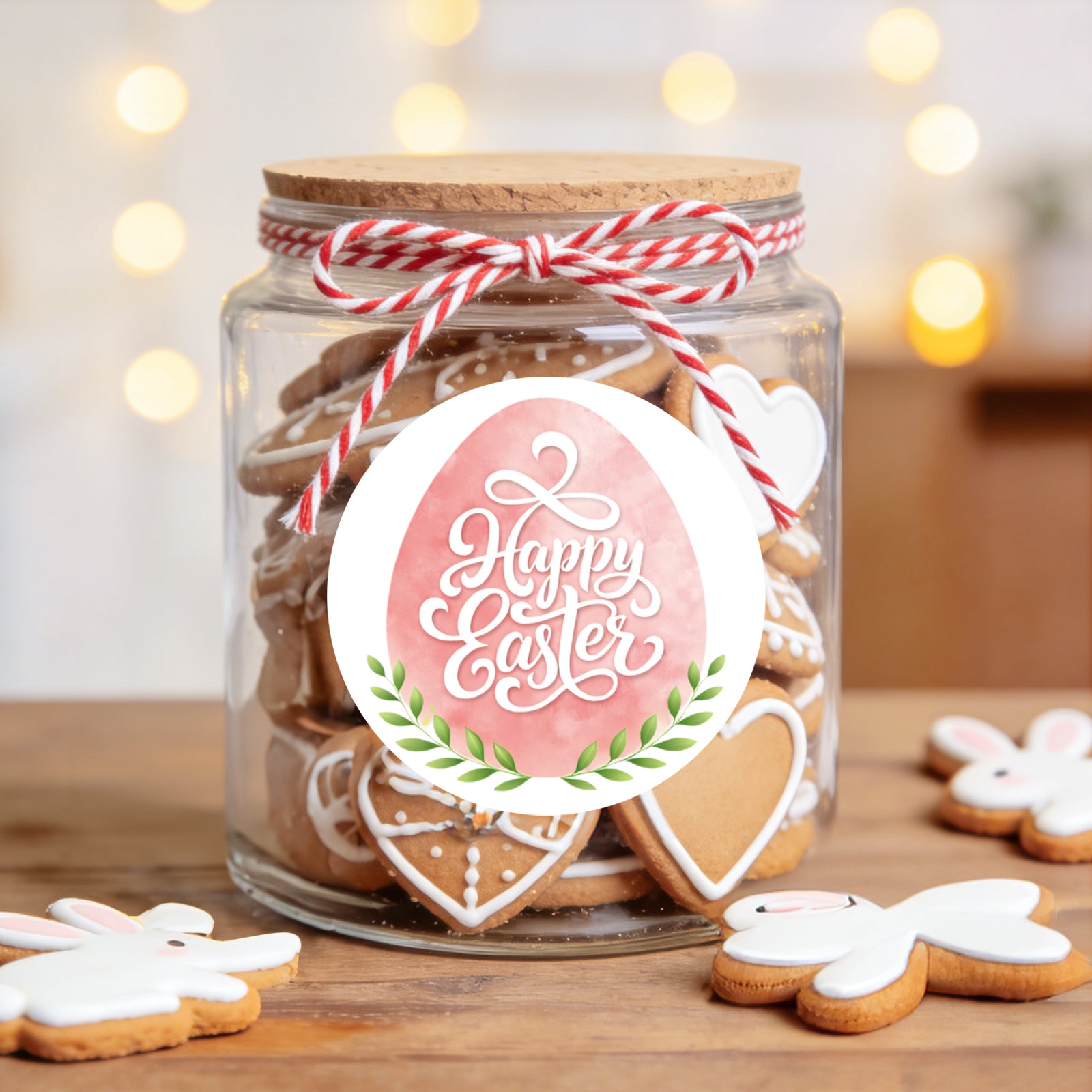 G2PLUS Happy Easter Stickers - 60Pcs Easter Eggs Labels for Baskets 2 Inch Round Watercolors Gift Sticker for Goddies Bags, Cards, Envelope Seals, Party Supplies - G2Plus
