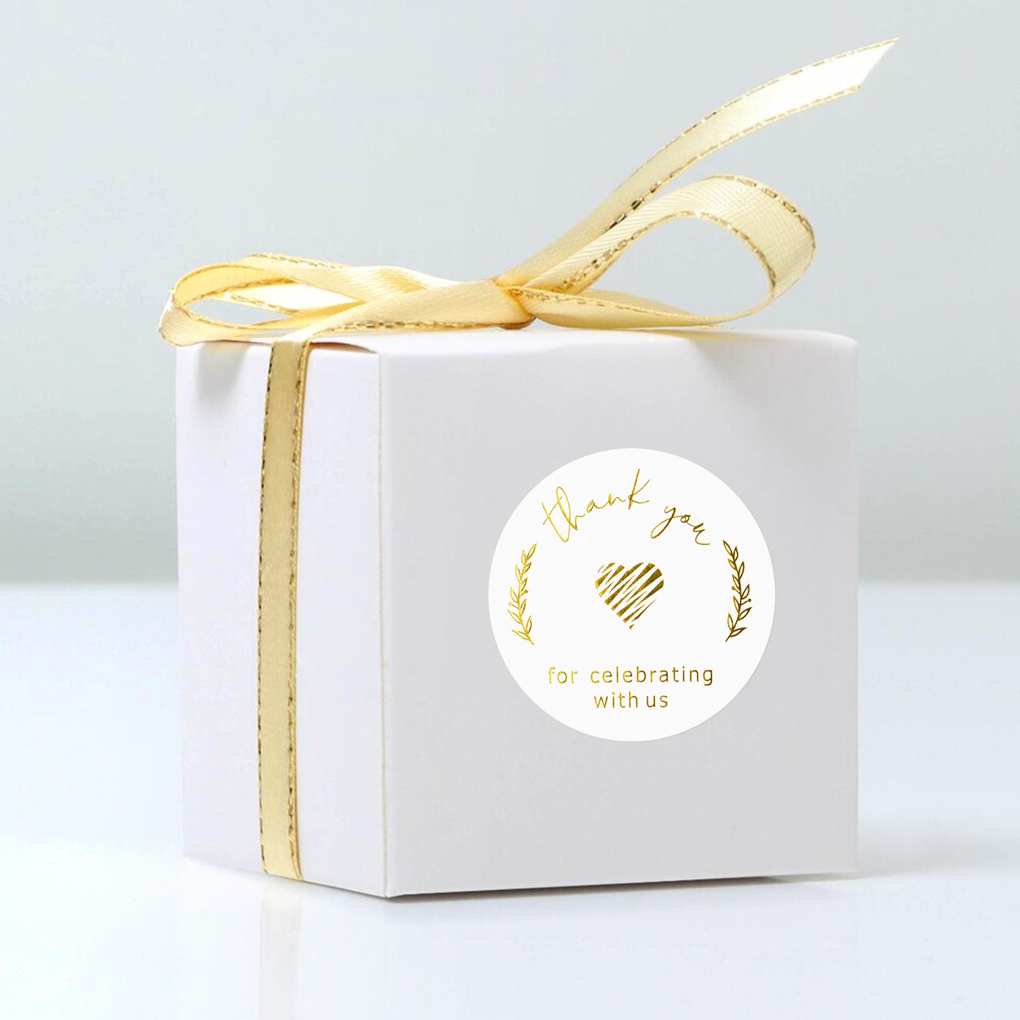 G2PLUS Thank You Stickers, 120PCS Gold Foil Thank You Stickers, 2 Inch Round Thank You Stickers Labels, Thank You for Celebrating with Us Stickers for Birthday, Wedding, Graduation Party Favors