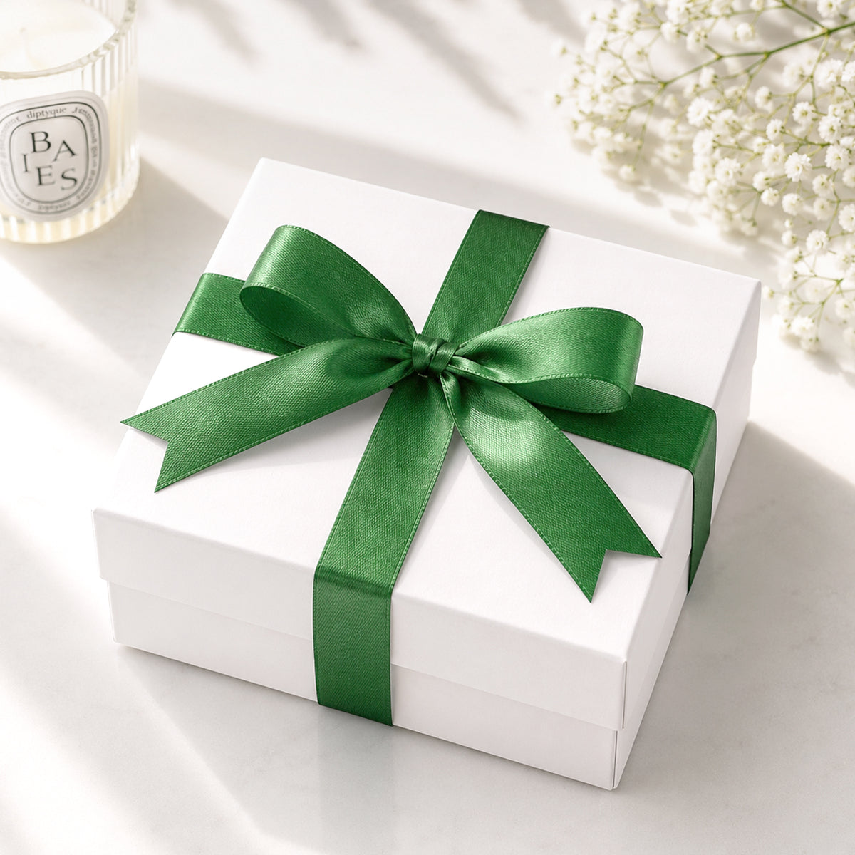 G2PLUS 20mm Dark Green Satin Ribbons, 2 Roll x 22m Gift Wrapping Ribbon for Christmas Wrap, Crafting, Bows Making, Cake Decorating, Birthday and Wedding Party Decoration
