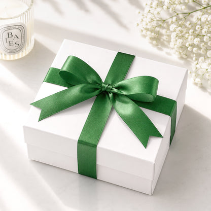 G2PLUS 20mm Dark Green Satin Ribbons, 2 Roll x 22m Gift Wrapping Ribbon for Christmas Wrap, Crafting, Bows Making, Cake Decorating, Birthday and Wedding Party Decoration