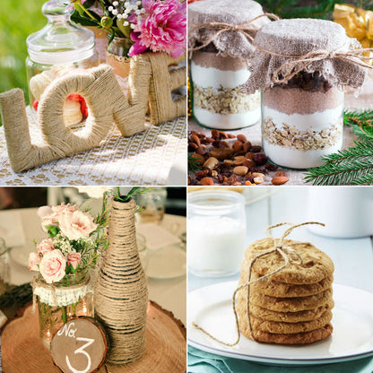 G2PLUS 2mm 2 Ply Natural Jute Twine String, 164Ft Craft Jute Rope Twine for Gift Wrapping, DIY Crafts, Gardening, Handmade Arts Decoration