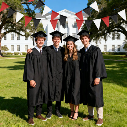G2PLUS Pre-Strung Burlap Pennant Banner, 39Ft Black Red White Triangle Flag Bunting, Waterproof Reusable Pennant Banner Bunting Garland for Graduation Party, Sports Theme, Indoor Outdoor Decorations