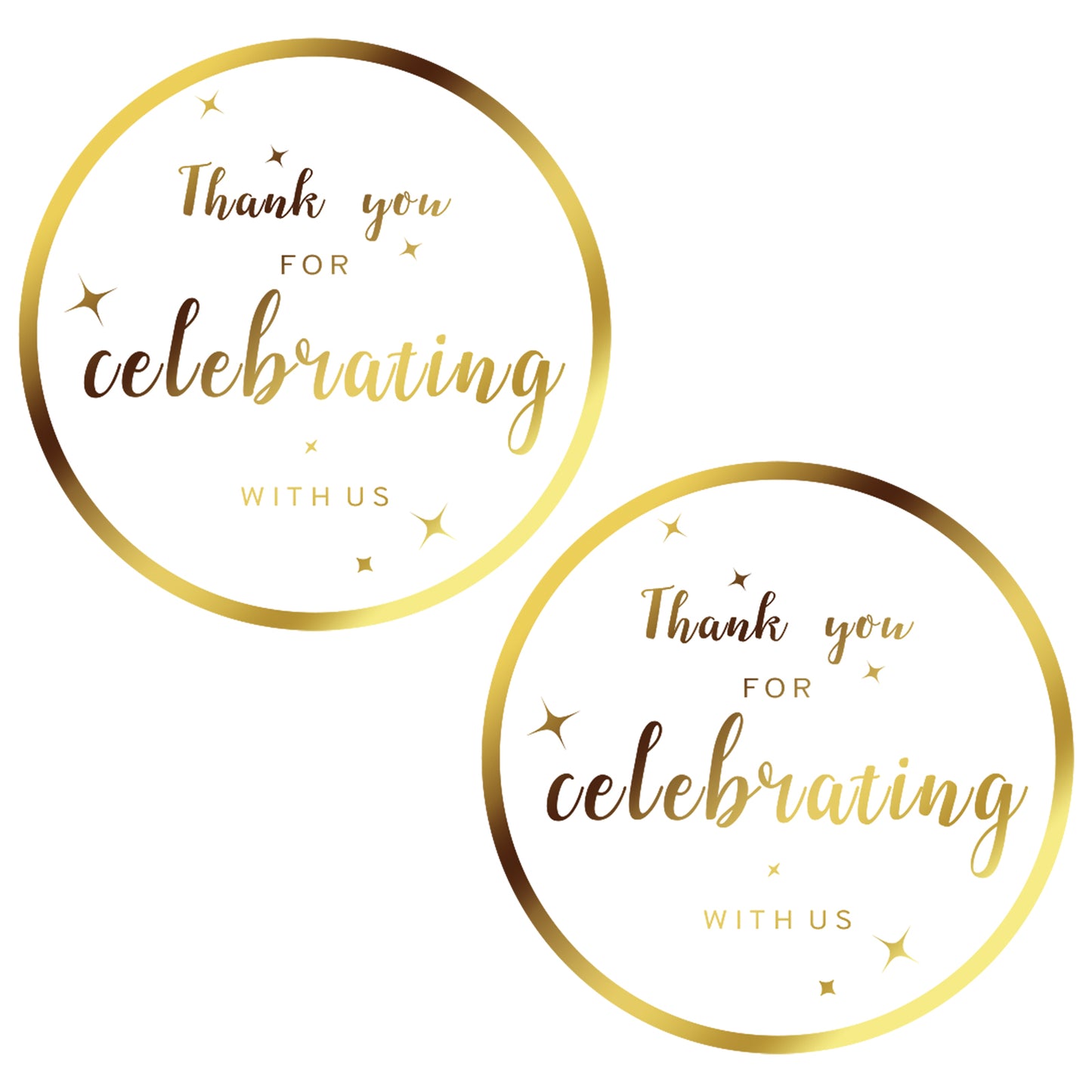 G2PLUS Thank You for Celebrating with us Stickers, 2 Inch Thank You Stickers Wedding, 60Pcs Round Self Adhesive Stickers, Gold Seal Labels, Celebrating Stickers for Gift Bags, Party Favors