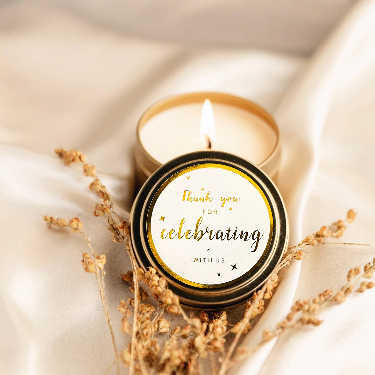 G2PLUS Thank You for Celebrating with us Stickers, 2 Inch Thank You Stickers Wedding, 60Pcs Round Self Adhesive Stickers, Gold Seal Labels, Celebrating Stickers for Gift Bags, Party Favors