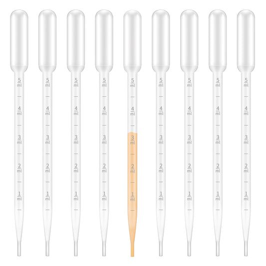 G2PLUS 5ML Plastic Dropper, 25Pcs Pipettes Dropper, Clear Graduated Dropper, Disposable Transfer Pipettes for Essential Oils, Kids Activities, DIY Art and Make up Tool