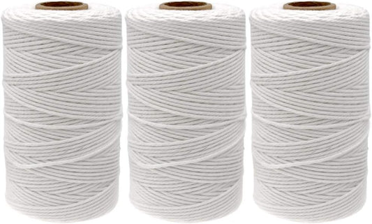 G2PLUS Gift Wrapping Bakers String, 300M Cotton String Twine, 2MM Handicrafts Decorative Cord Twine for DIY Gift Decorations-White