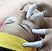 G2PLUS Disposable Finger Cots, 100pcs White Latex Rubber Finger Gloves, Rolled Edge Protective Covers for Nail Art, Tattoo, Lab Use, Crafting